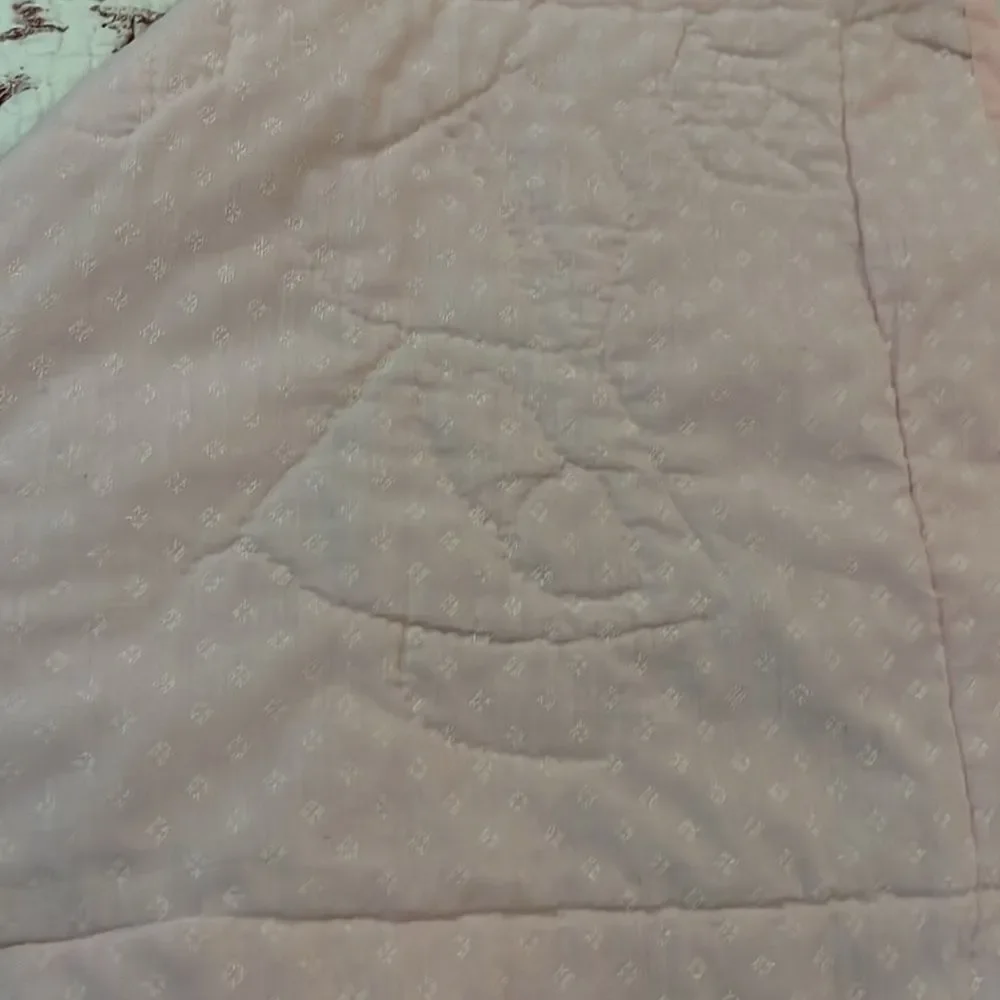 Handmade bonnet doll quilt